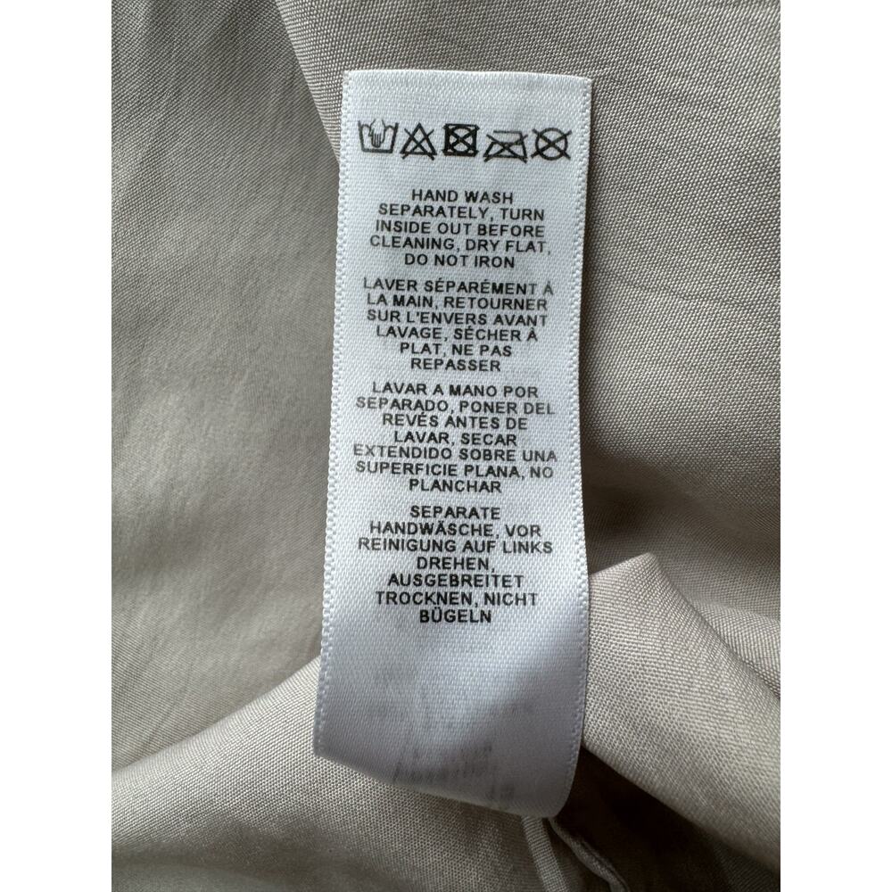 ASOS Design Nude Sequin Midi Dress Batwing Sleeve Front Slit Plunging Neck SZ 12 - Picture 6 of 13